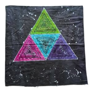 Handmade Batik Wall Art Geometric Triangle Window Art